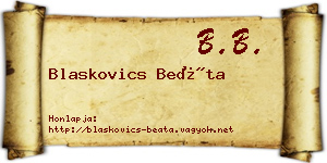 Blaskovics Beáta névjegykártya