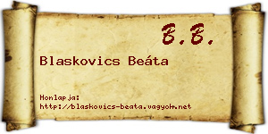 Blaskovics Beáta névjegykártya