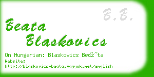 beata blaskovics business card